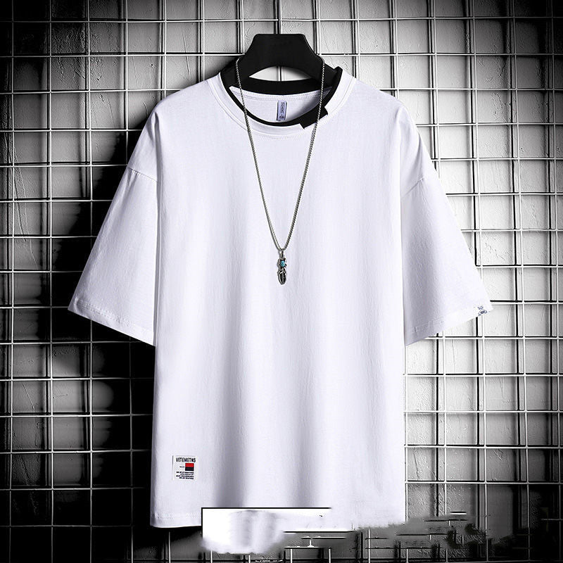 Hong Kong style loose T-shirt men - Stacey's Selections