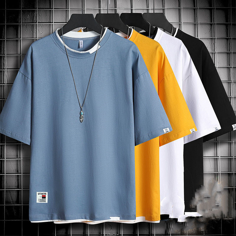 Hong Kong style loose T-shirt men - Stacey's Selections