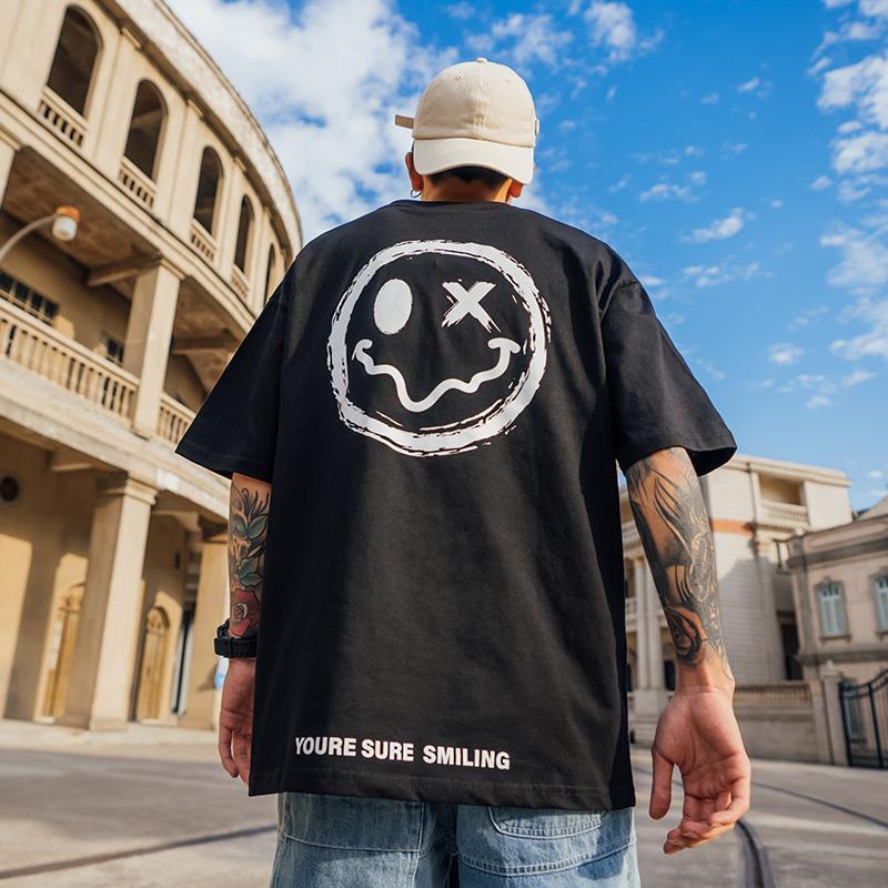 Smiley T-shirt men short sleeve - Stacey's Selections
