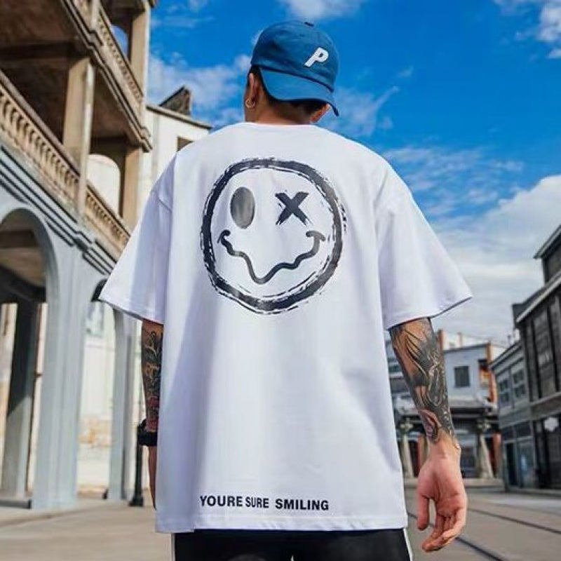 Smiley T-shirt men short sleeve - Stacey's Selections
