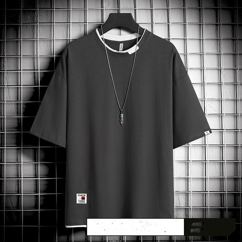 Hong Kong style loose T-shirt men - Stacey's Selections