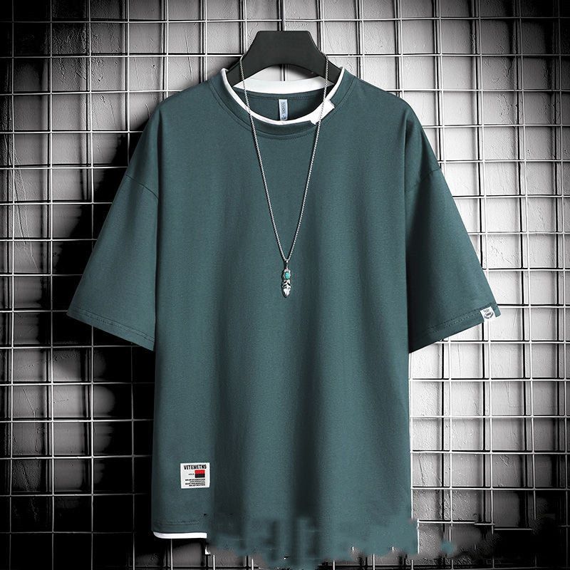 Hong Kong style loose T-shirt men - Stacey's Selections