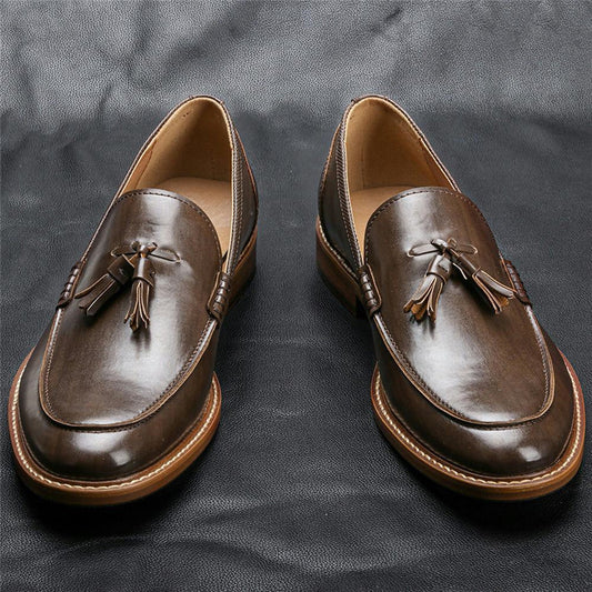 Men Casual Shoes Leather Loafers Business Dress Formal Shoes - Stacey's Selections