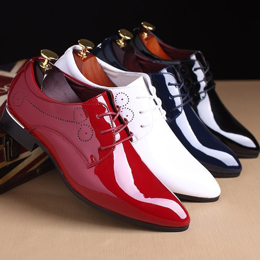 Men Leather Shoes Men Business Casual Dress Shoes Business Casual Leather Shoes Slip-on Black Driving Shoe For Men - Stacey's Selections