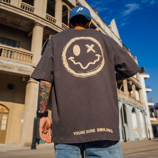 Smiley T-shirt men short sleeve - Stacey's Selections