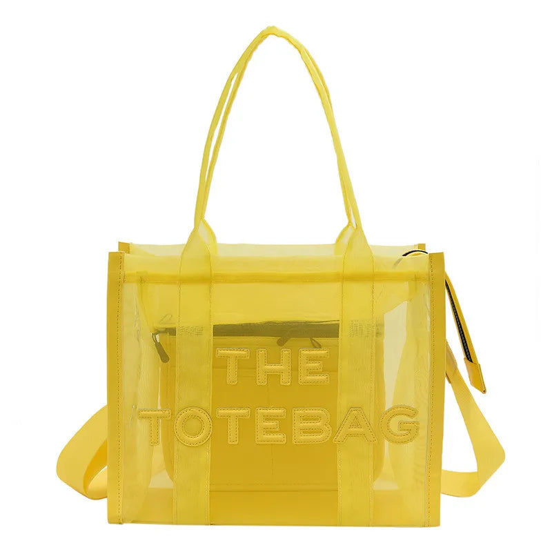 The Tote Bag For Women Designer Luxury Bag Clear Handbags Shopping Pink Transparent Shoulder Messenger Beach Hand Bags Purses