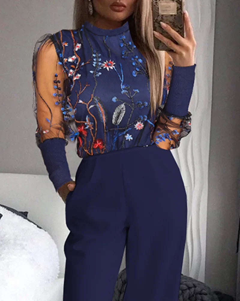 Sexy Ladies Off Shoulder Wide Leg Jumpsuit Fashion Hot Drill Long Sleeve Slim Romper 2025 Women Solid Color Jumpsuit