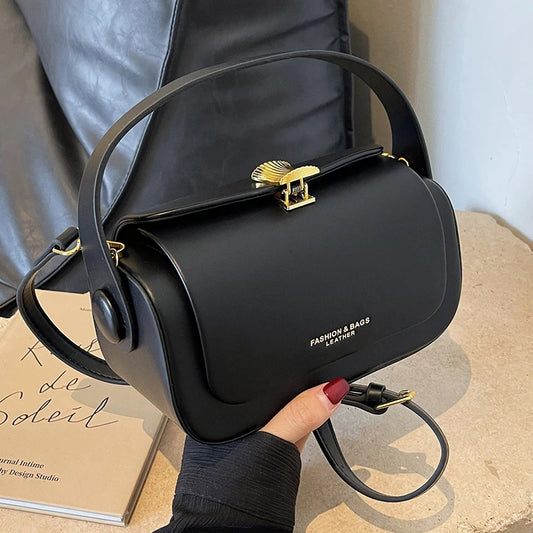 Classic Black Shoulder Bag Women's Versatile Retro Crossbody Square Bags 2025 New Large Capacity Textured Leather Flap Handbags