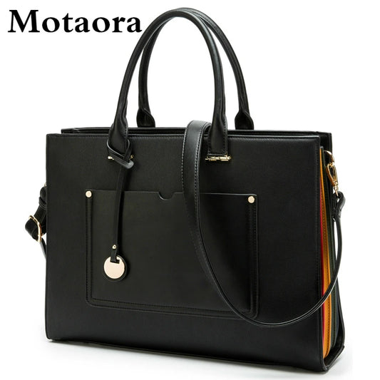 MOTAORA 2025 New Women Handbag Fashion Leather Shoulder Bag Ladies Large Capacity Messenger Bags Laptop Bag For 14" Macbook Air