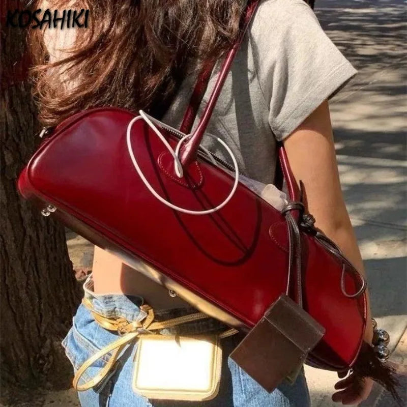 Personality Fashion Chic Y2k Aesthetic Handbags All Match Women Vintage Underarm Bag 2025 Streetwear Luxury Design Shoulder Bags