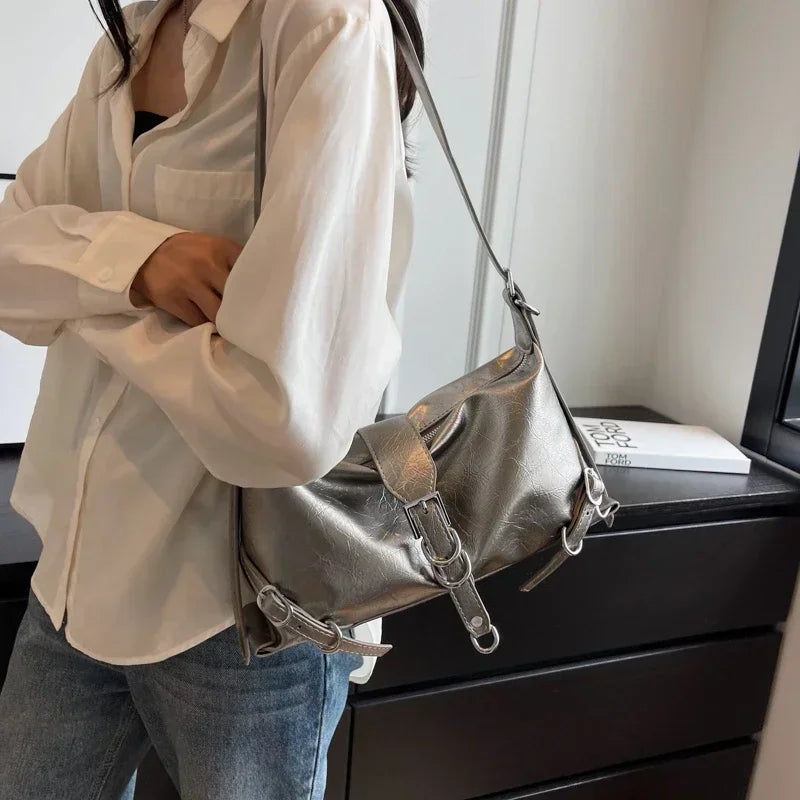 2025 High Quality Women's Bags Autumn New Fashion Simplicity High-capacity  Advanced Sense Shoulder Bag Solid Versatile Handbag