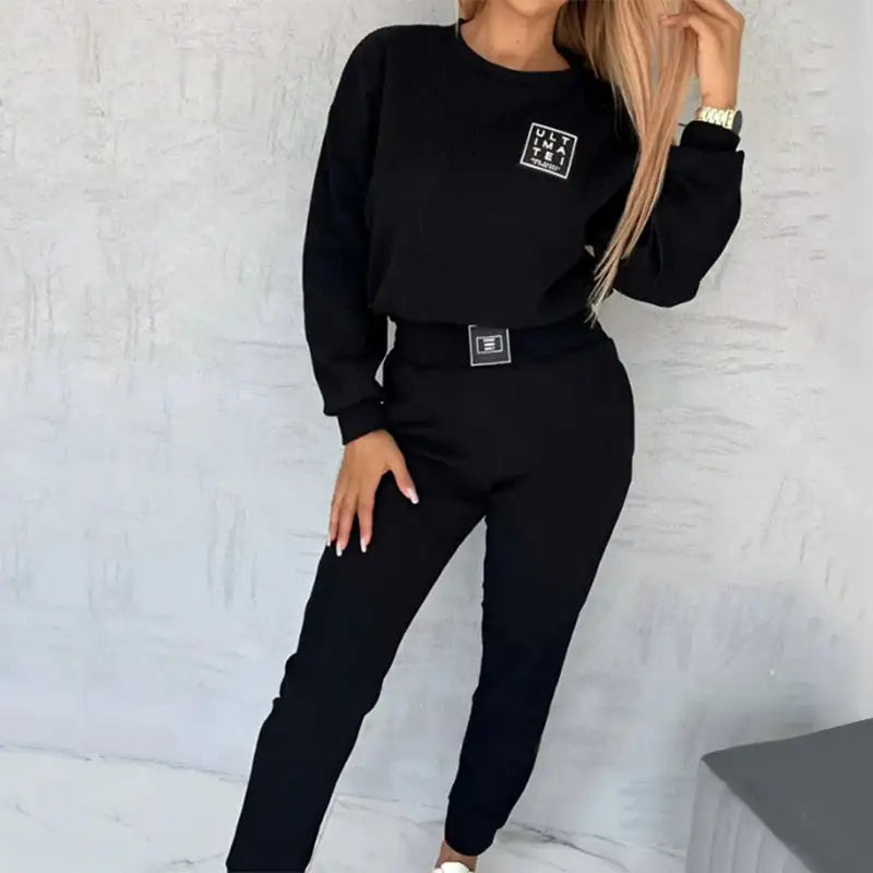 Women’s Corduroy Jogger Sweatsuit Set Ladies' Solid Color Pullover Tops And Sweatpants Tracksuit Outfits Set