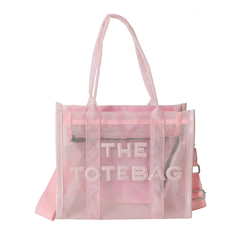 The Tote Bag For Women Designer Luxury Bag Clear Handbags Shopping Pink Transparent Shoulder Messenger Beach Hand Bags Purses