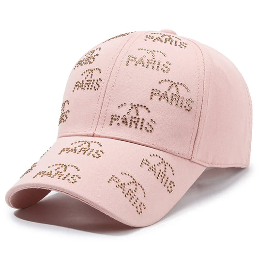 2025 New Personality Women's Hat Cotton Hardtop Baseball Cap Fashion Diamond Studded Hip Hop Party Hats Golf Caps For Women