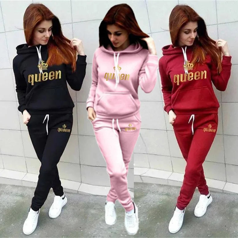 New Women Hoodie Set Trending Running Set Jogging Suits Sweat Pants 2pcs Sportswear Woman's Sports Suit Plus Size S-4XL