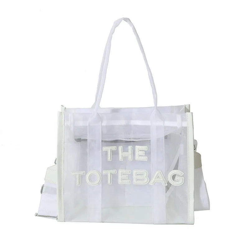 The Tote Bag For Women Designer Luxury Bag Clear Handbags Shopping Pink Transparent Shoulder Messenger Beach Hand Bags Purses