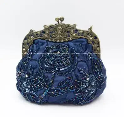 2025 New Vintage Beaded Evening Bag Embroidered Bag Diamond Sequined Clutch Hand Bag Bride Bag