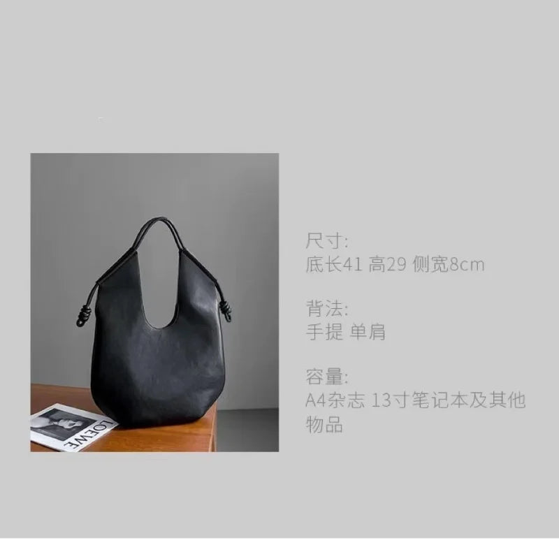 2025 New Niche Minimalist Tote Advanced Spring Summer Large-capacity Commuter Single Shoulder Underarm Fashion Trend Soft Bag