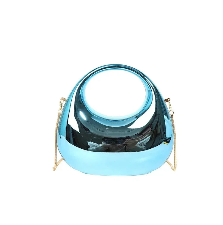 Hot Selling Women's Crossbody Bag 2025 New PVC Metallic Luster Half Moon Party Banquet Women's Bag Luxury Handbag Bolso De Mujer