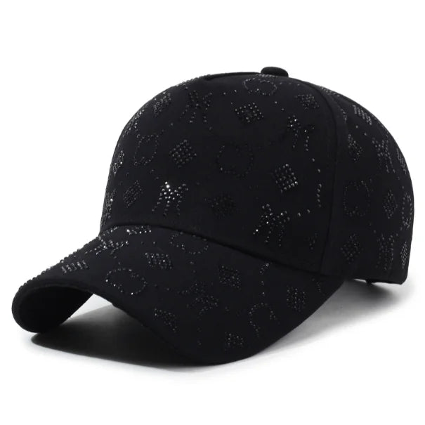 2025 New Spring Cotton Baseball Caps For Women Diamond Studded Hard Top Fashion Sports Cap Golf Cap Bone Party Hats Women's Hat