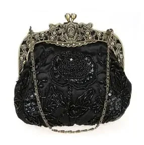 2025 New Vintage Beaded Evening Bag Embroidered Bag Diamond Sequined Clutch Hand Bag Bride Bag